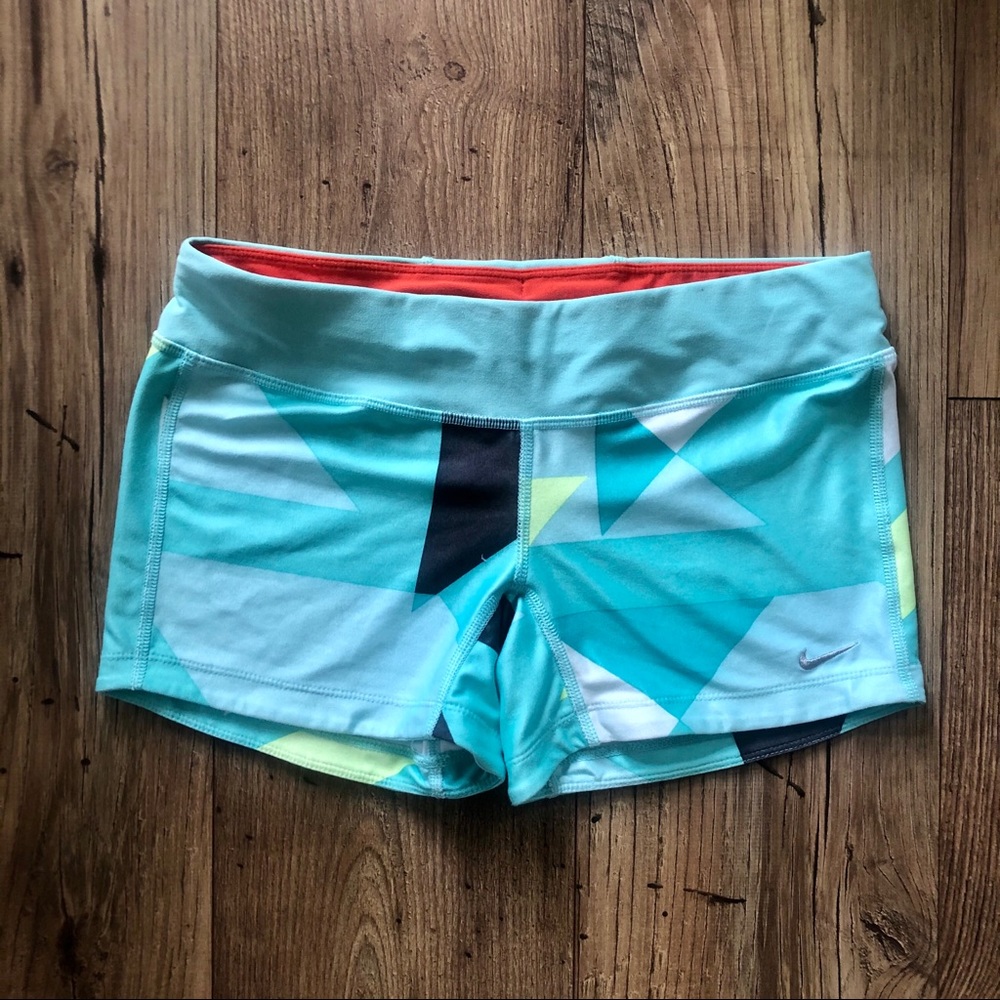Nike Printed Dri Fit Running Shorts - Turquoise
